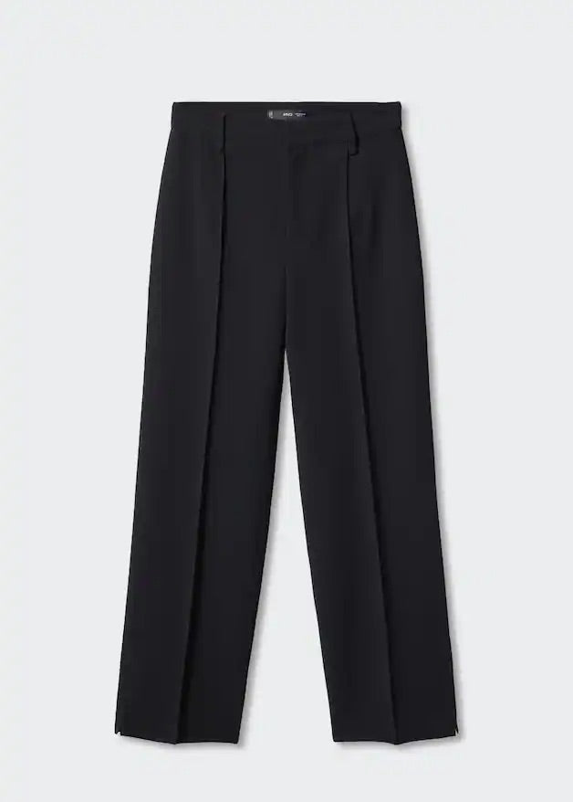 Straight trousers with openings