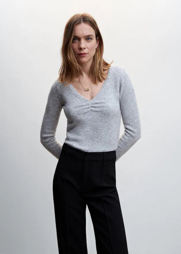 Straight trousers with openings