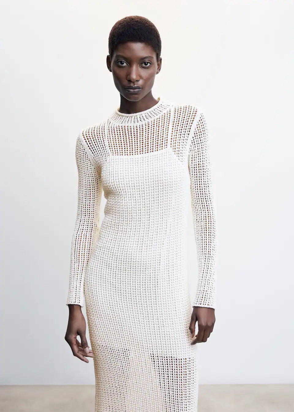 Knit openwork sweater