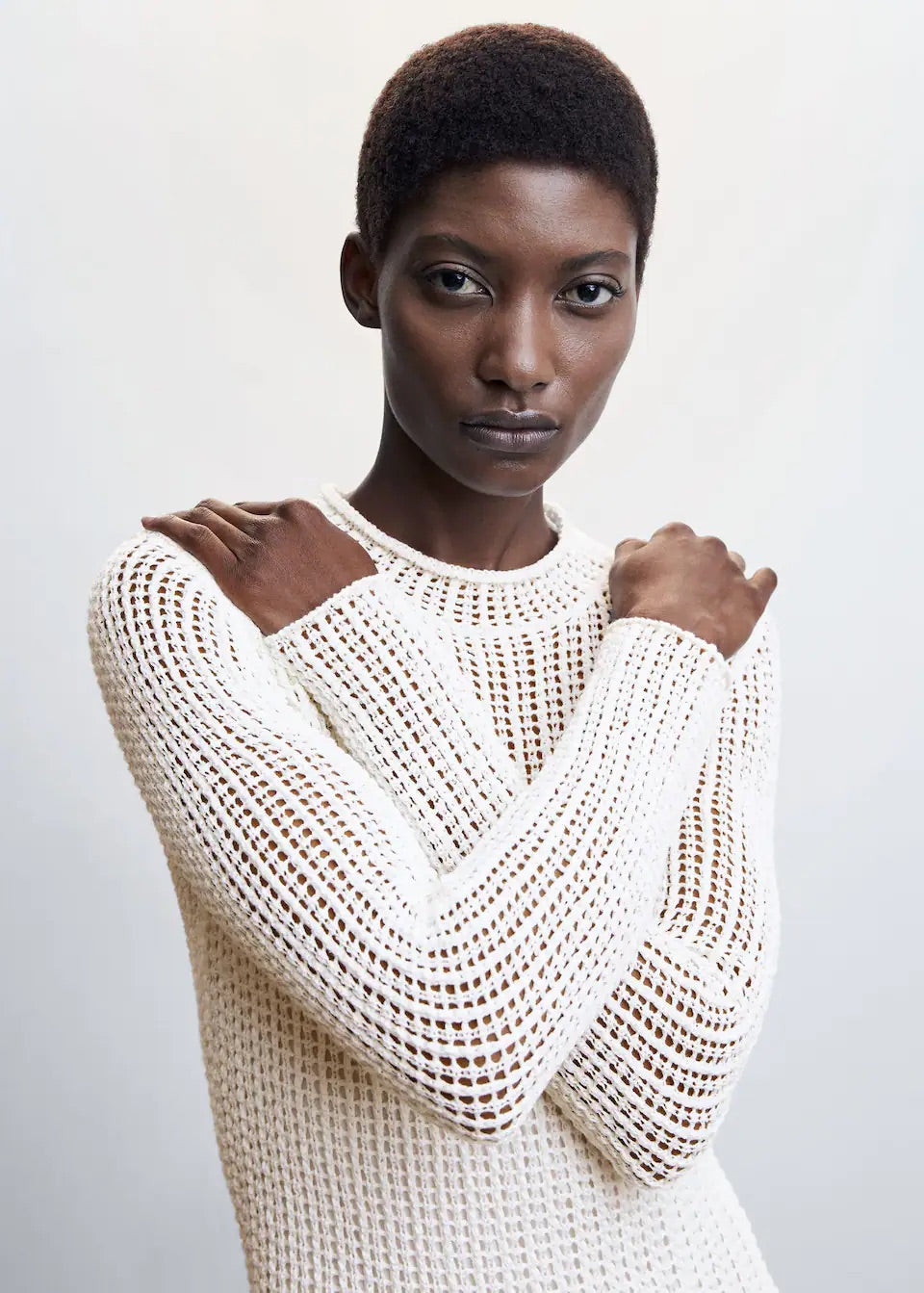 Knit openwork sweater