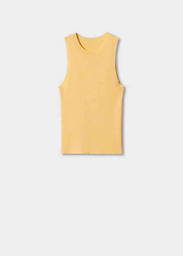 Knitted top with wide straps