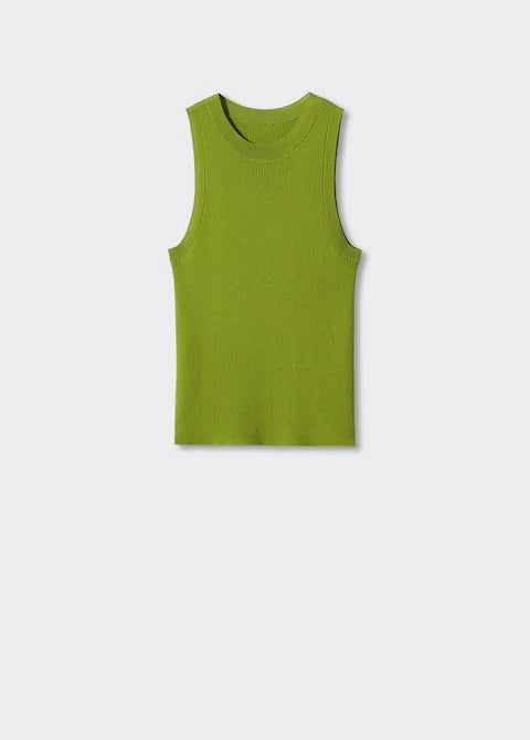 Knitted top with wide straps