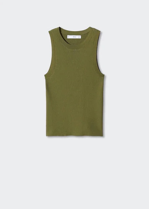 Knitted top with wide straps