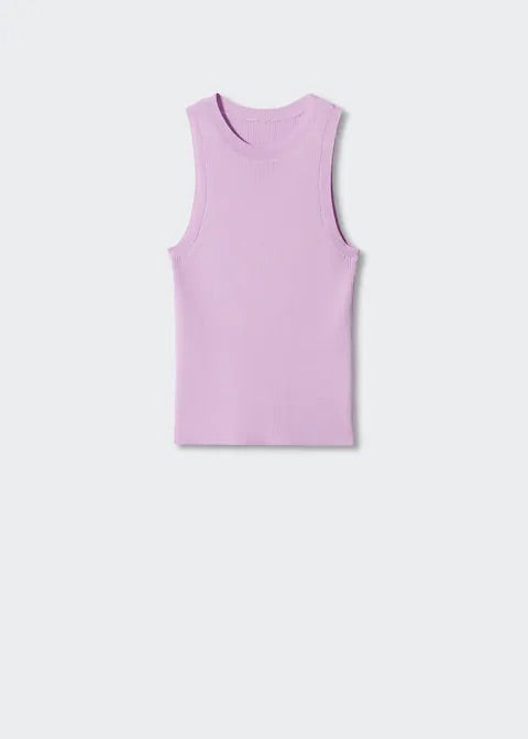 Knitted top with wide straps