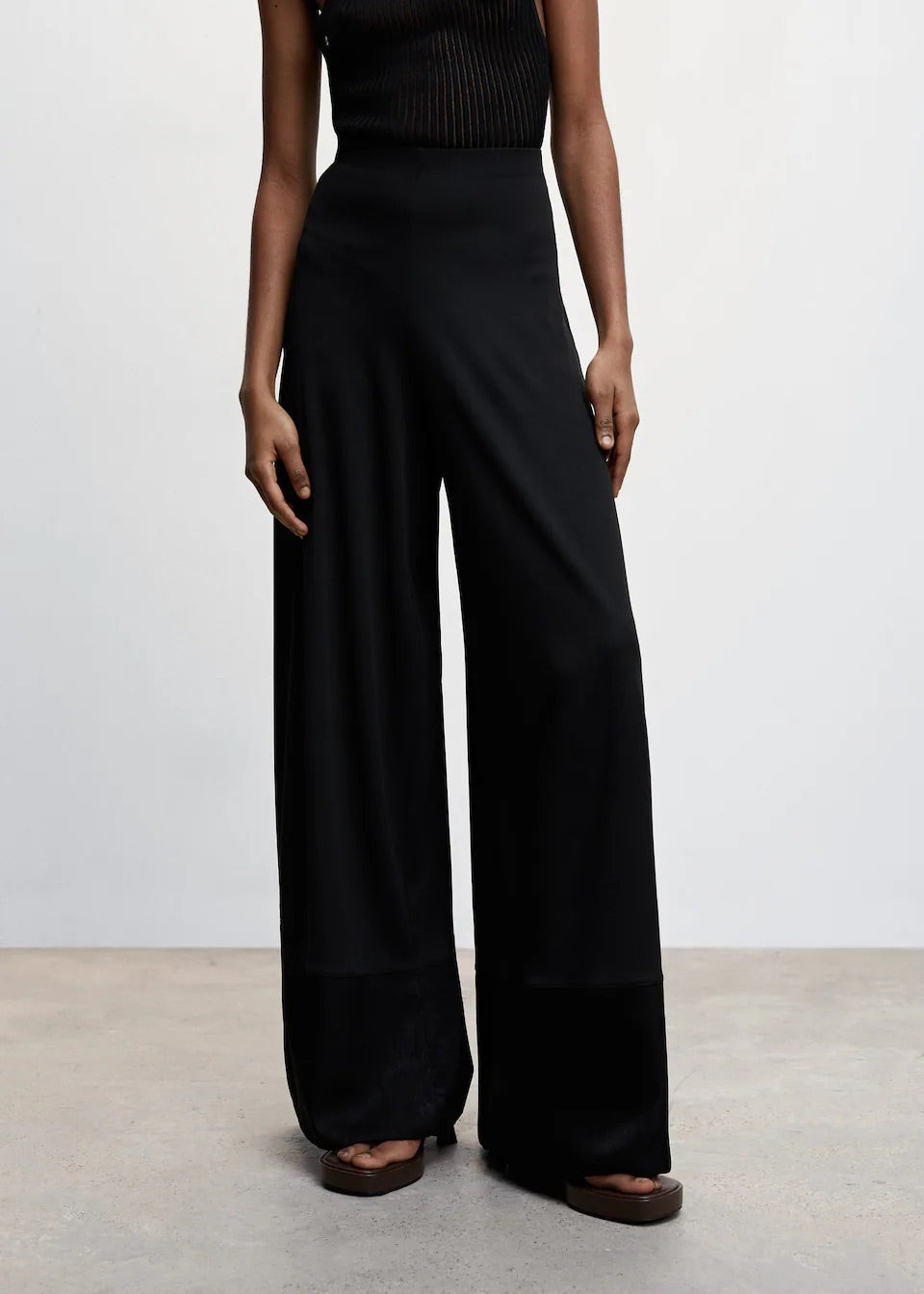 Satin panel palazzo trousers