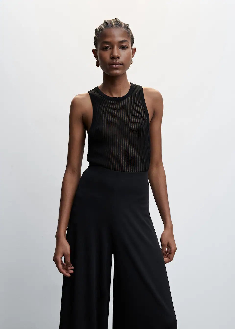 Satin panel palazzo trousers