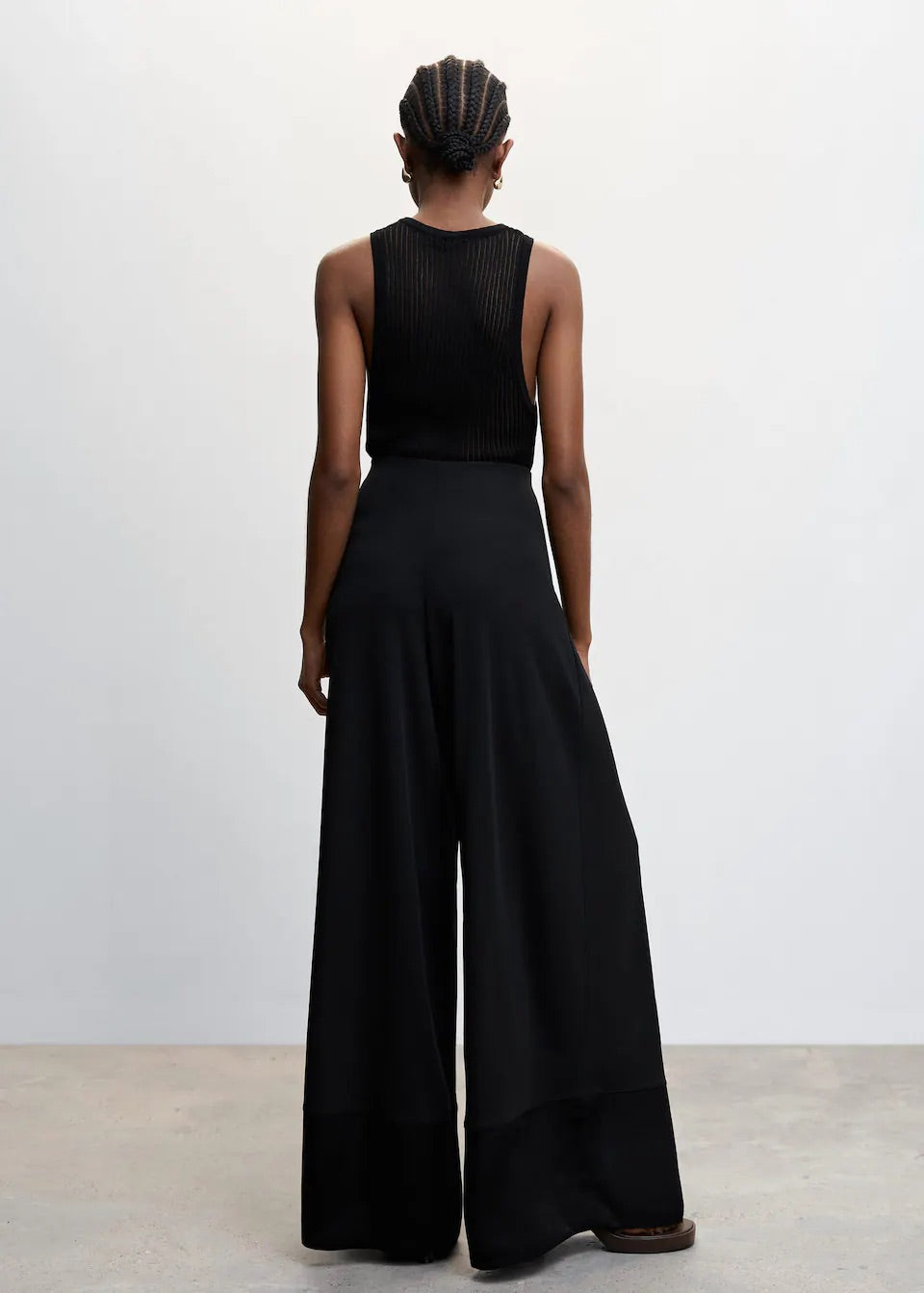 Satin panel palazzo trousers