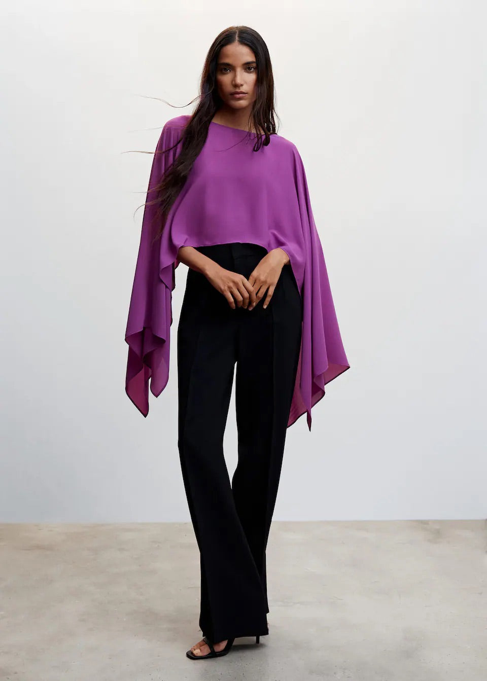 Flowing cape blouse
