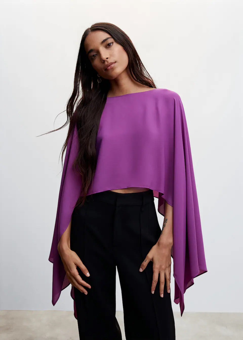 Flowing cape blouse