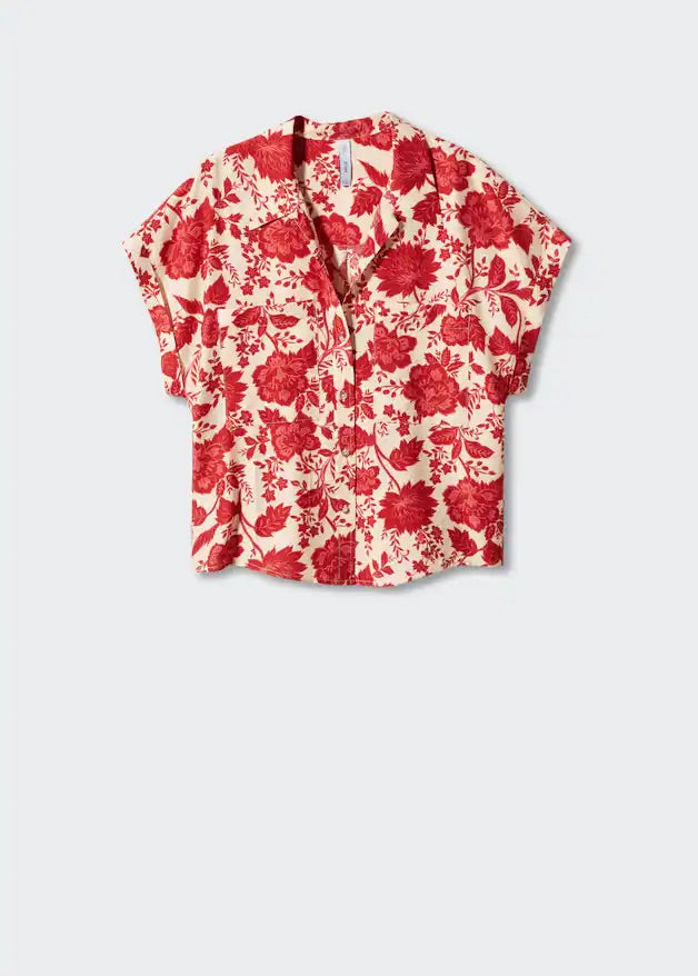 Chest-pocket printed shirt