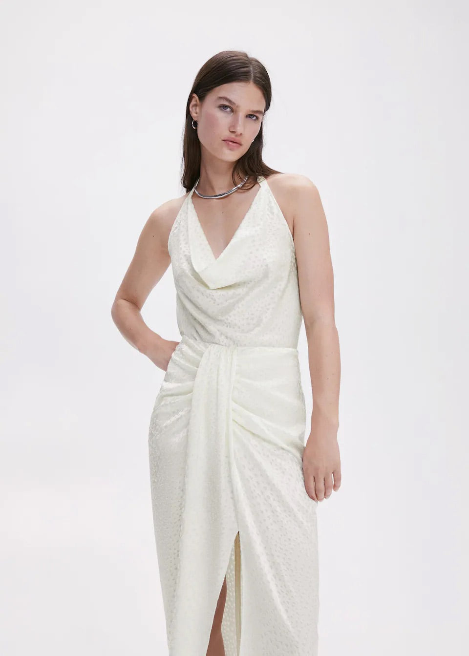 Jacquard top with back slit
