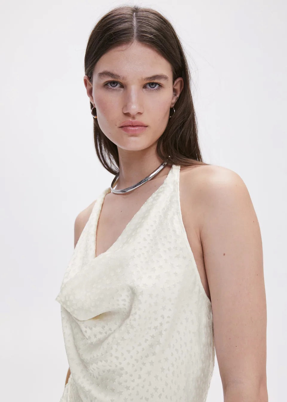 Jacquard top with back slit