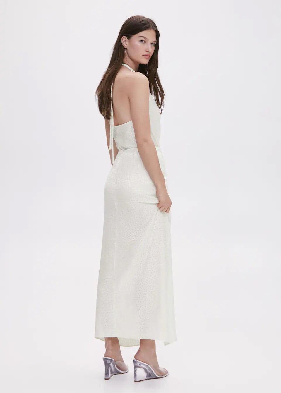 Jacquard top with back slit