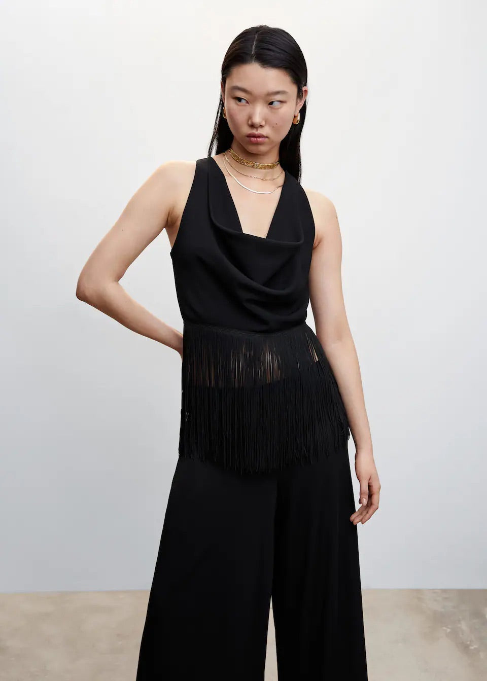 Fringed cropped top