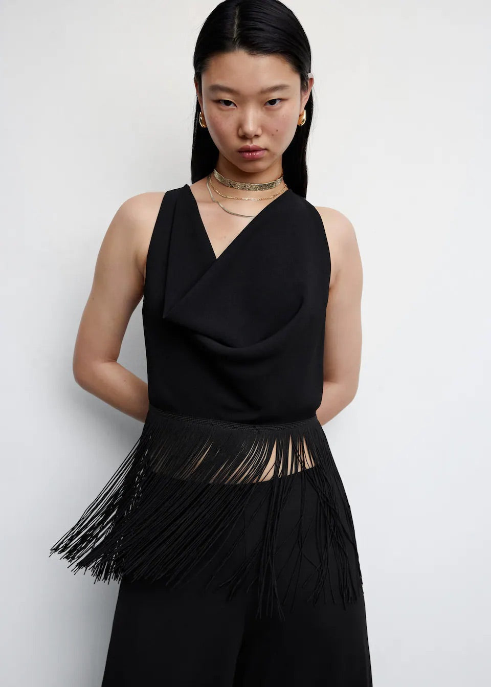 Fringed cropped top