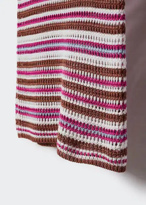 Striped knitted mini-skirt