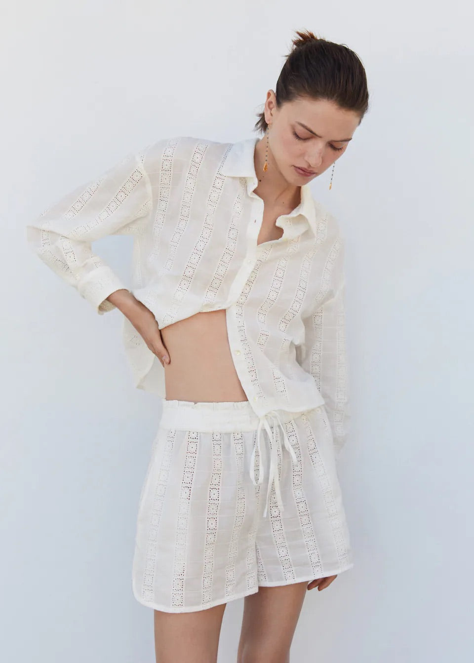 Embroidered cotton shirt