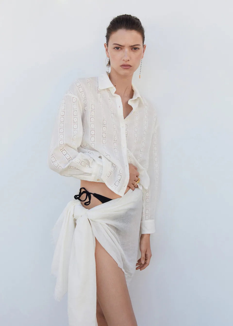 Embroidered cotton shirt