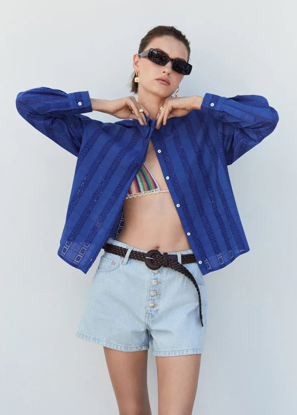 Embroidered cotton shirt
