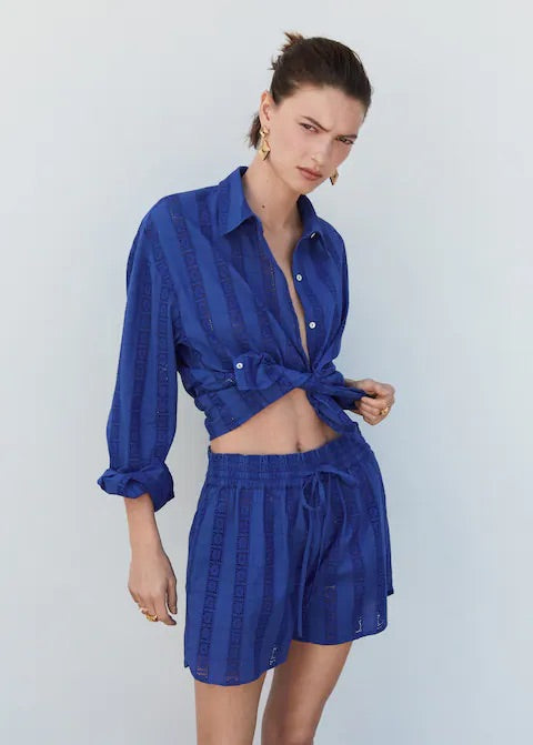 Embroidered cotton shirt