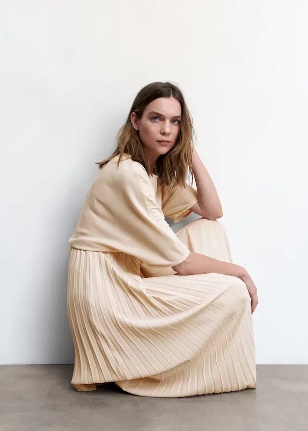 Pleated long dress