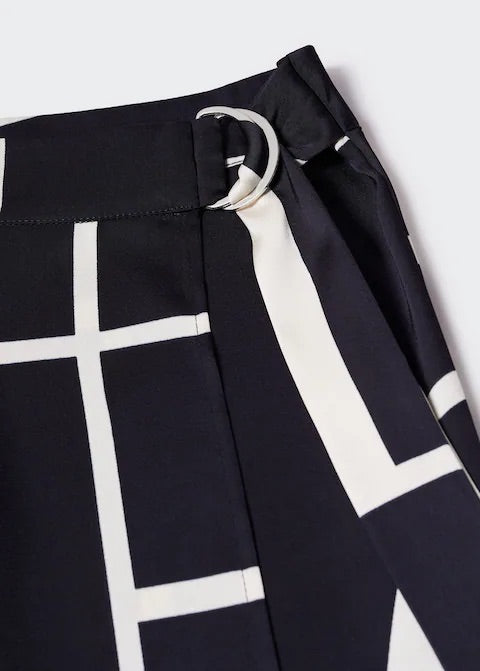 Printed satin skirt