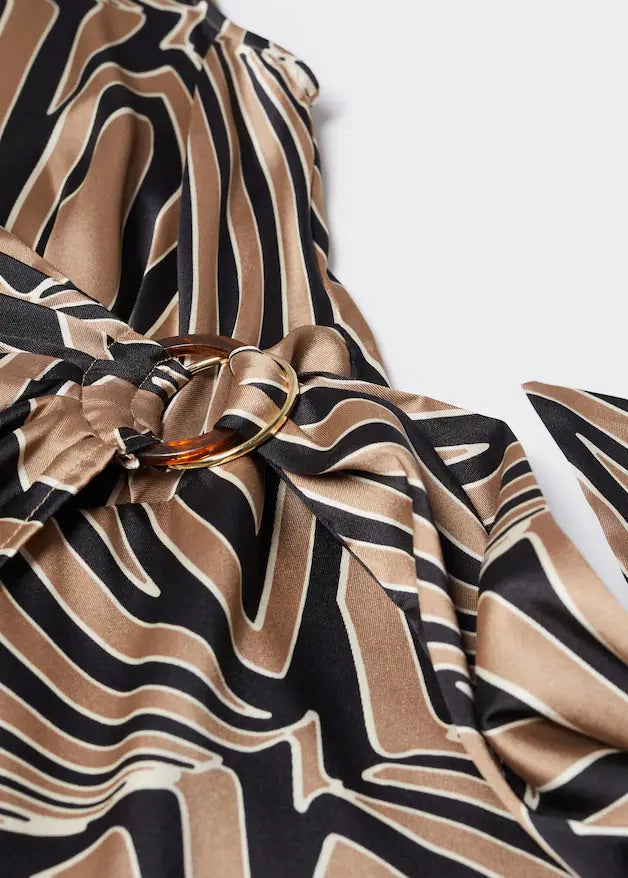 Belt printed jumpsuit