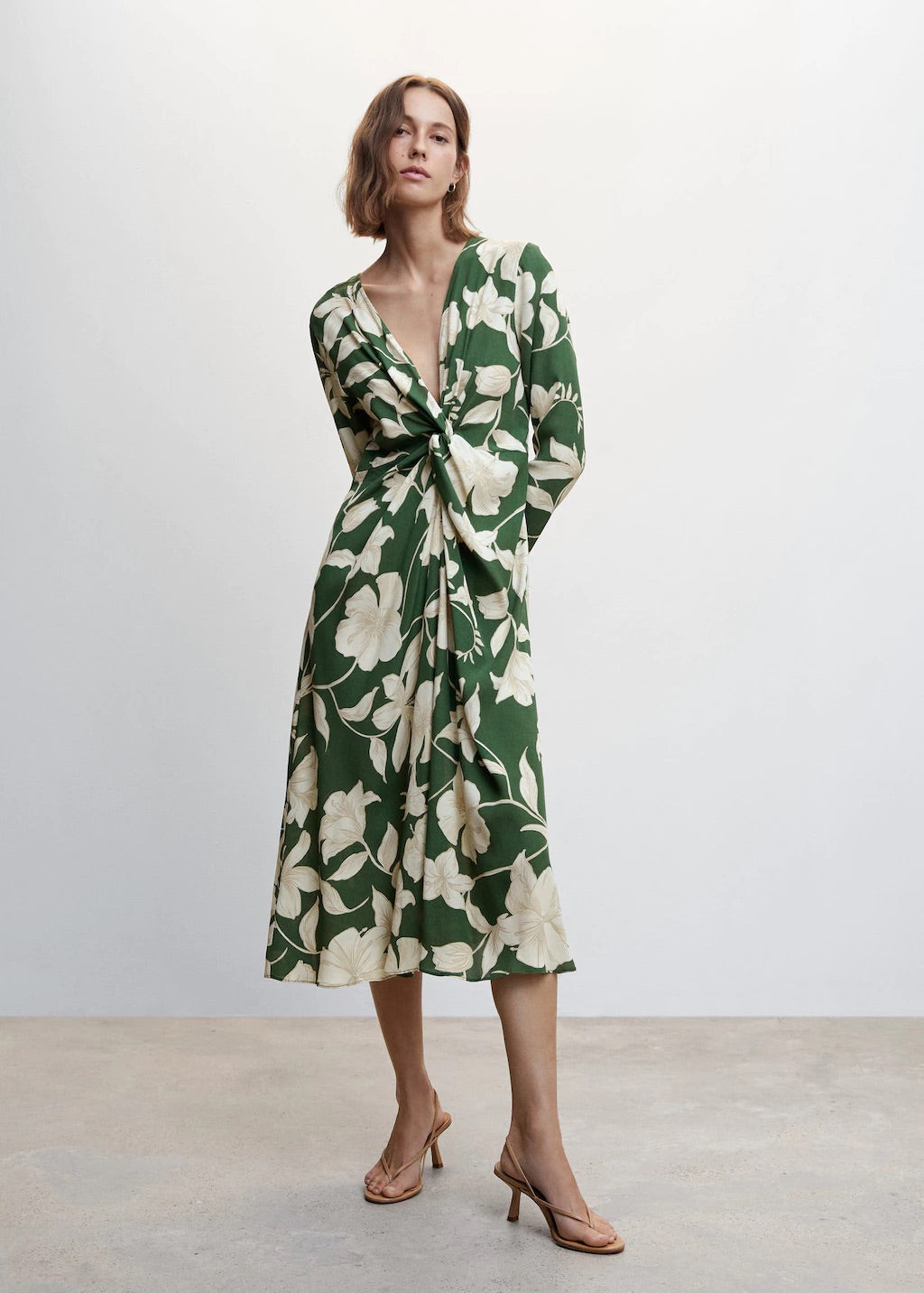 Satin floral dress
