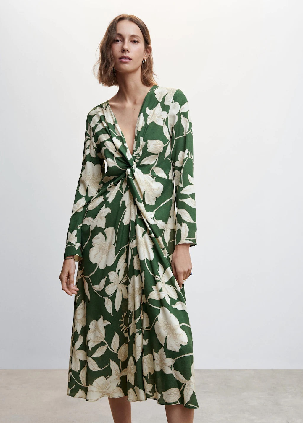Satin floral dress