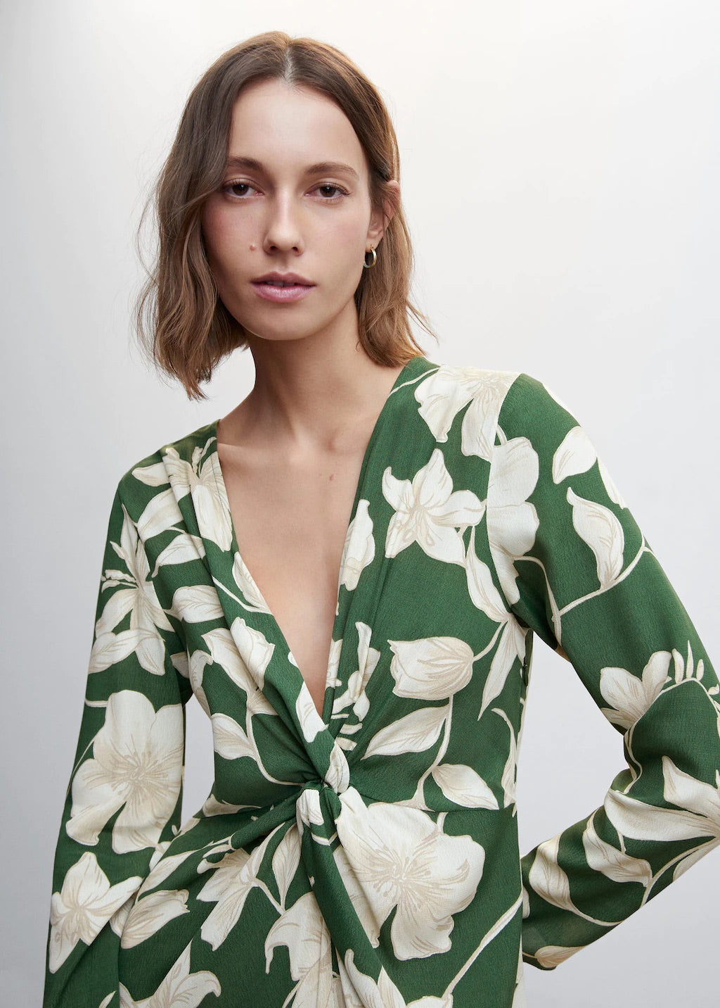 Satin floral dress