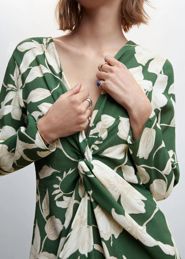 Satin floral dress