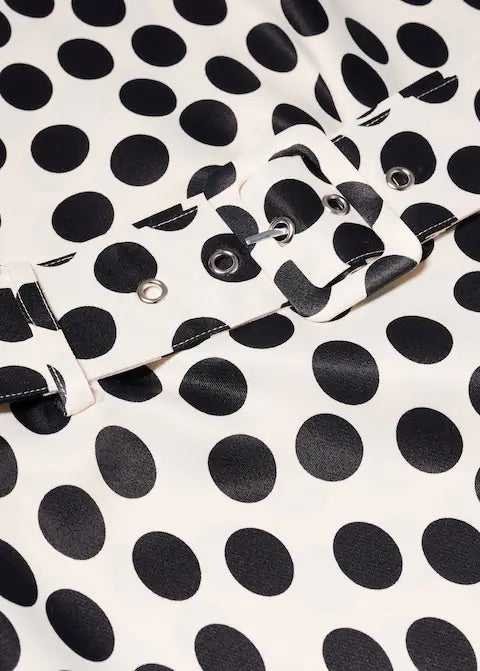Printed skirt with polka-dot belt