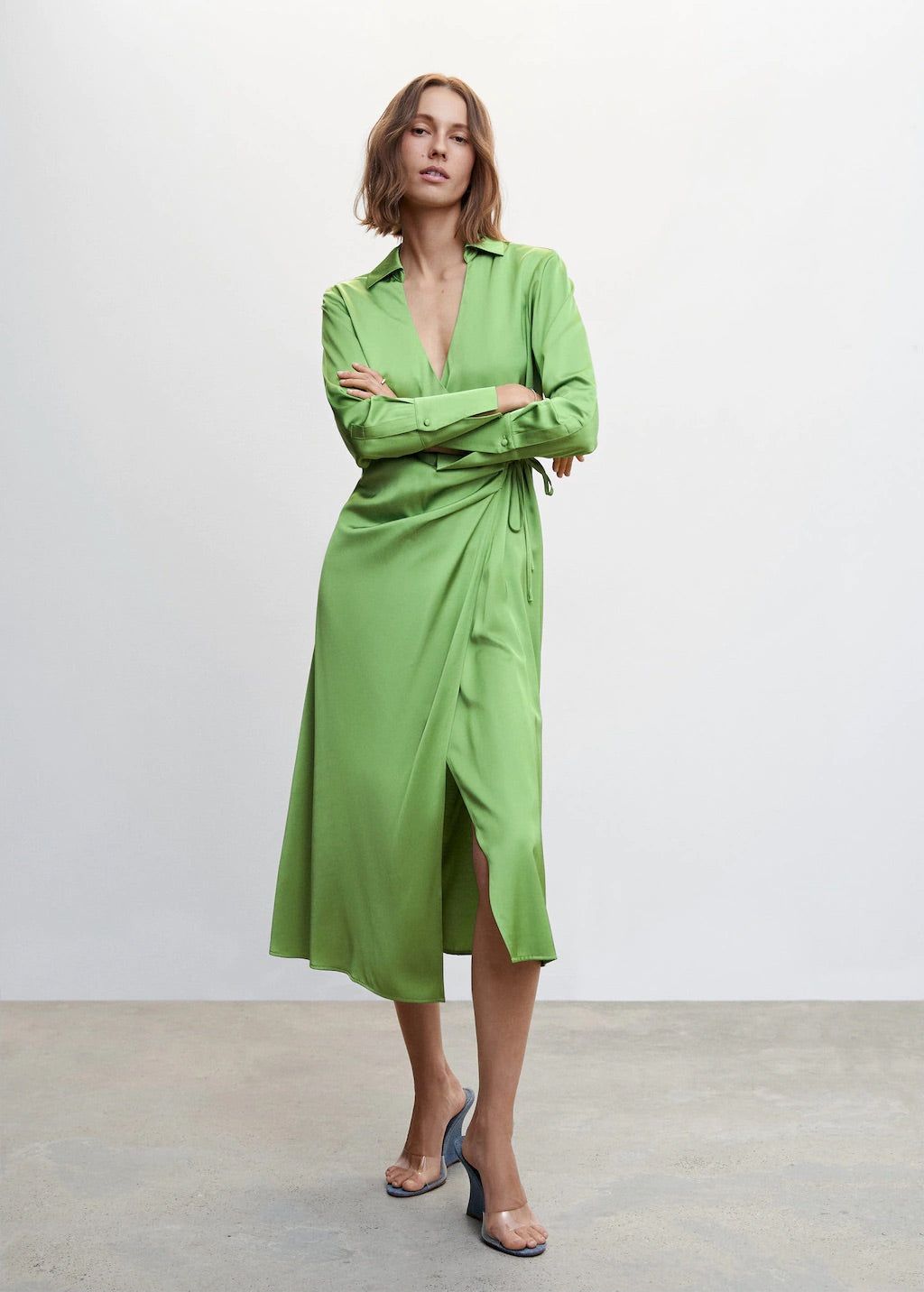 Satin draped dress