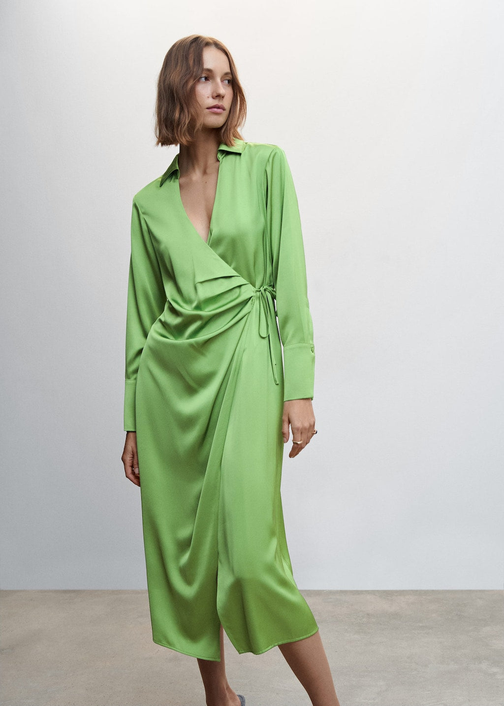 Satin draped dress