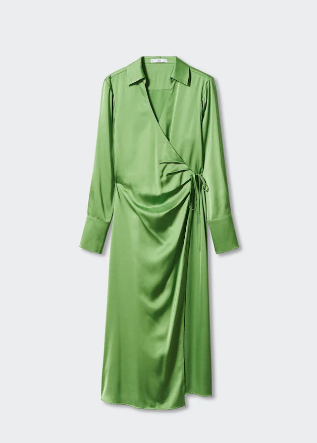 Satin draped dress