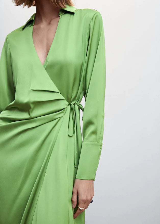 Satin draped dress