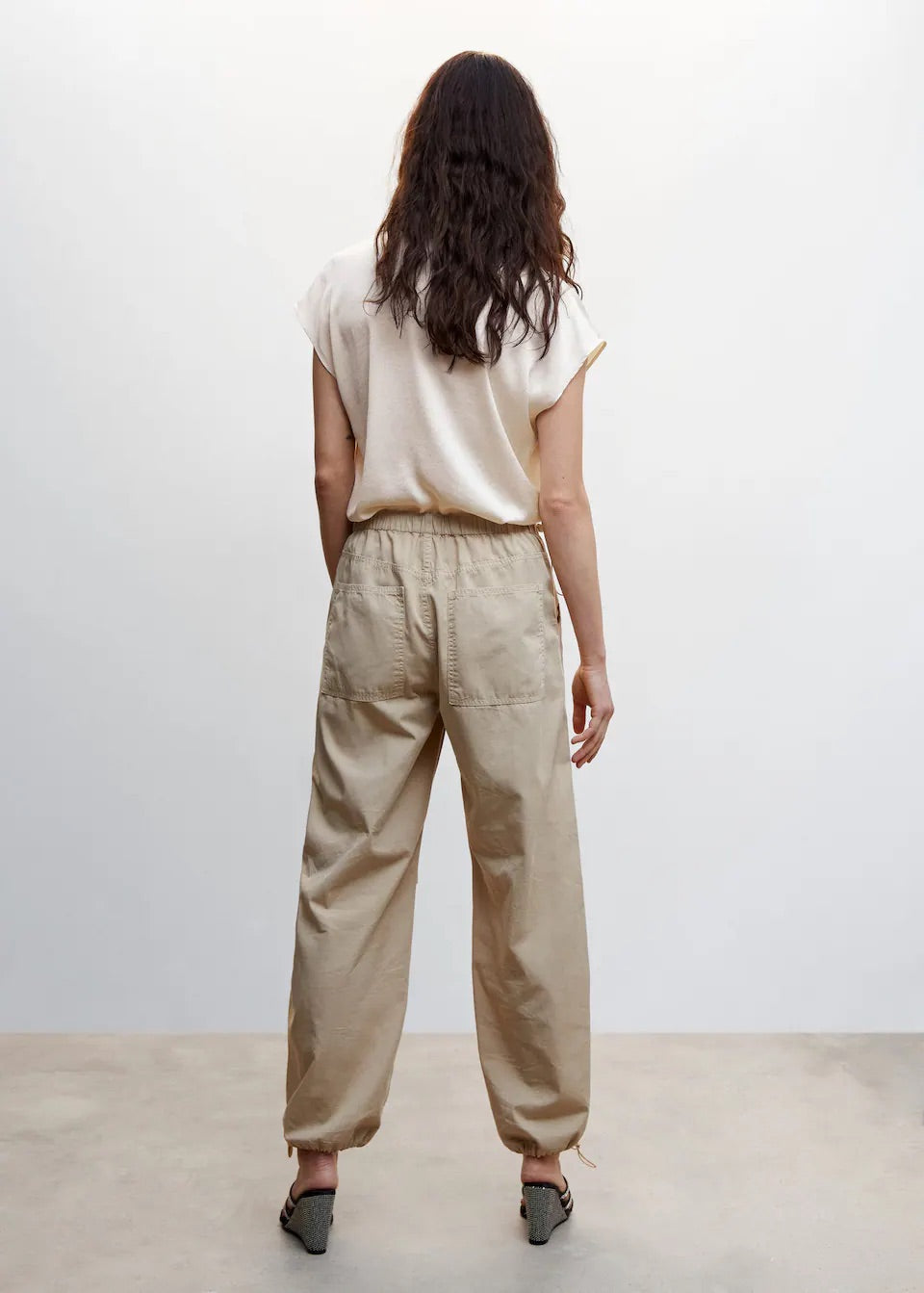 Short-sleeved satin shirt