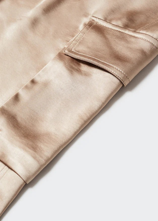 Satin cargo trousers