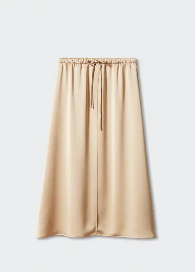 Midi satin skirt