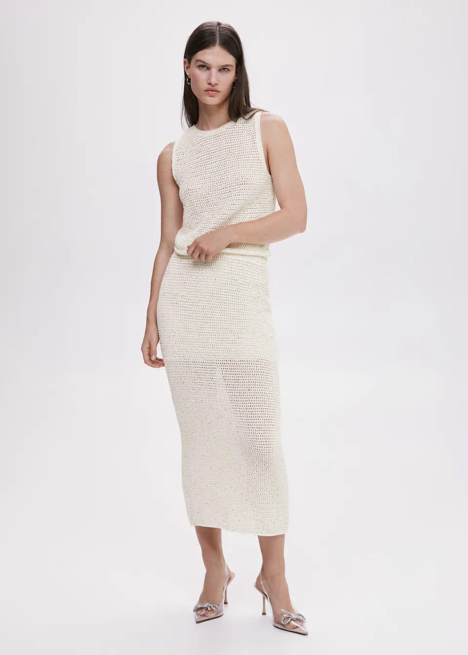 Openwork knit top