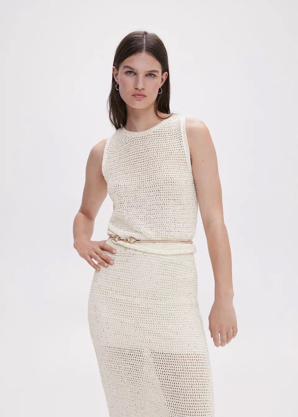 Openwork knit top
