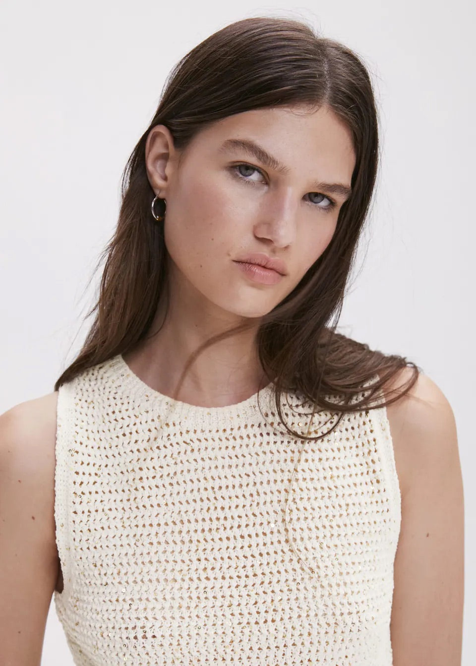 Openwork knit top