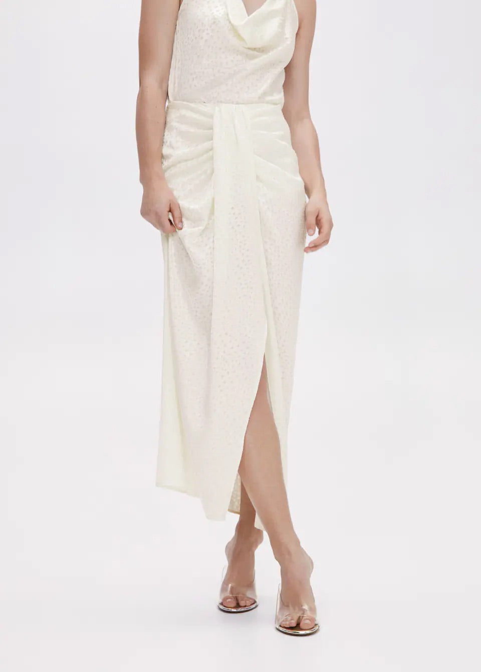 Knot jacquard skirt
