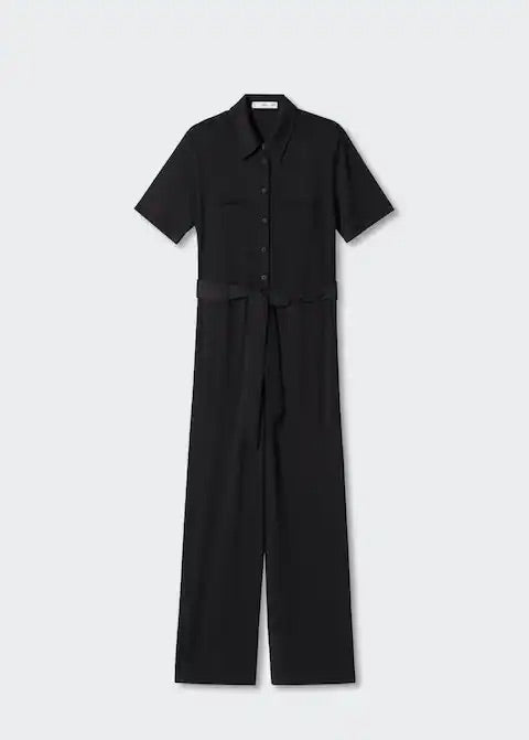 Modal shirt-style jumpsuit