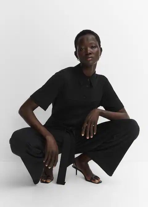Modal shirt-style jumpsuit
