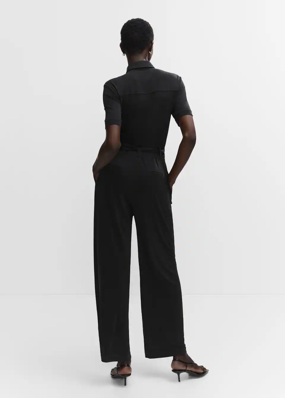 Modal shirt-style jumpsuit