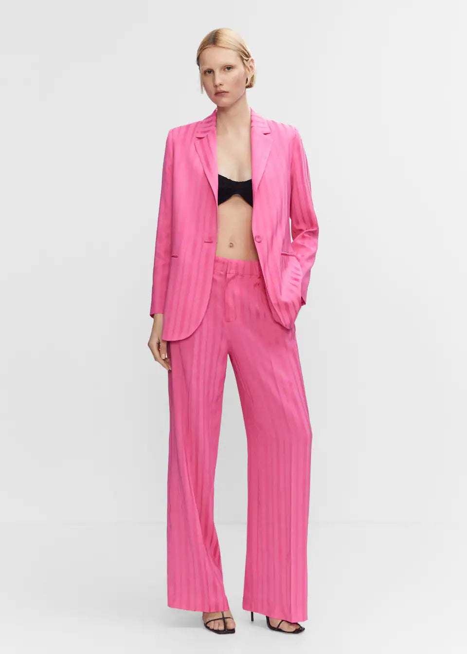 Trousers with satin stripe detail