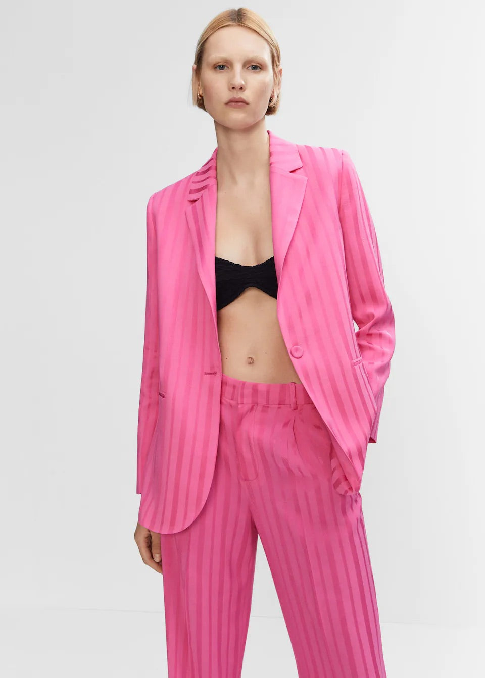 Trousers with satin stripe detail