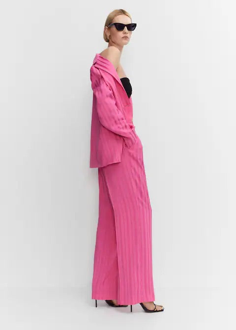 Trousers with satin stripe detail