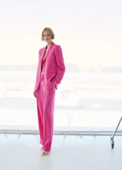 Trousers with satin stripe detail